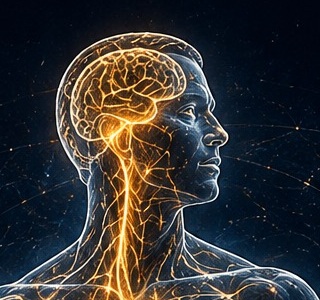 Illuminated brain, brainstem and spinal cord
