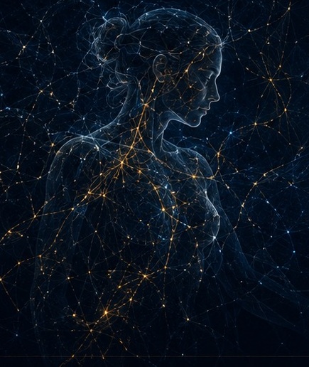 Figure with dim, disorganized pathways